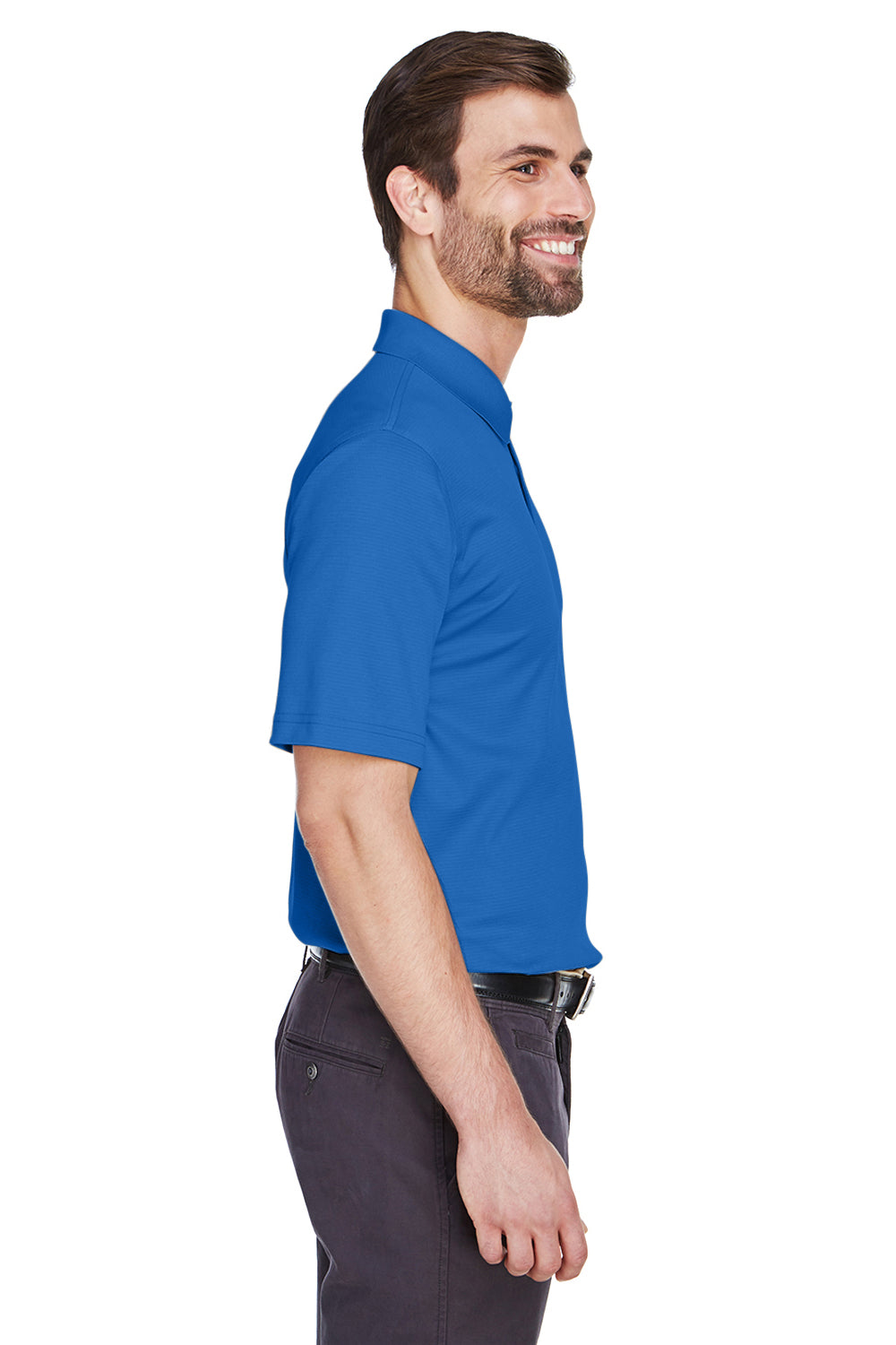 Devon & Jones DG200 Mens Pima-Tech Moisture Wicking Short Sleeve Polo Shirt French Blue Side