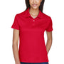 Devon & Jones Womens Pima-Tech Moisture Wicking Short Sleeve Polo Shirt - Red - Closeout