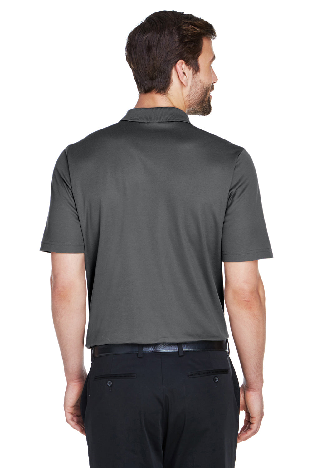 Devon & Jones DG20 Mens CrownLux Performance Moisture Wicking Short Sleeve Polo Shirt Graphite Grey Back