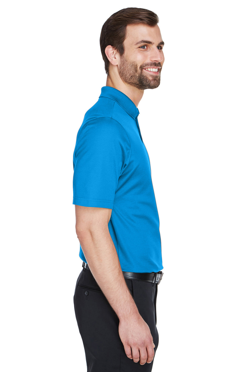 Devon & Jones DG20 CrownLux Performance Moisture Wicking Short Sleeve Polo Shirt Ocean Blue Side