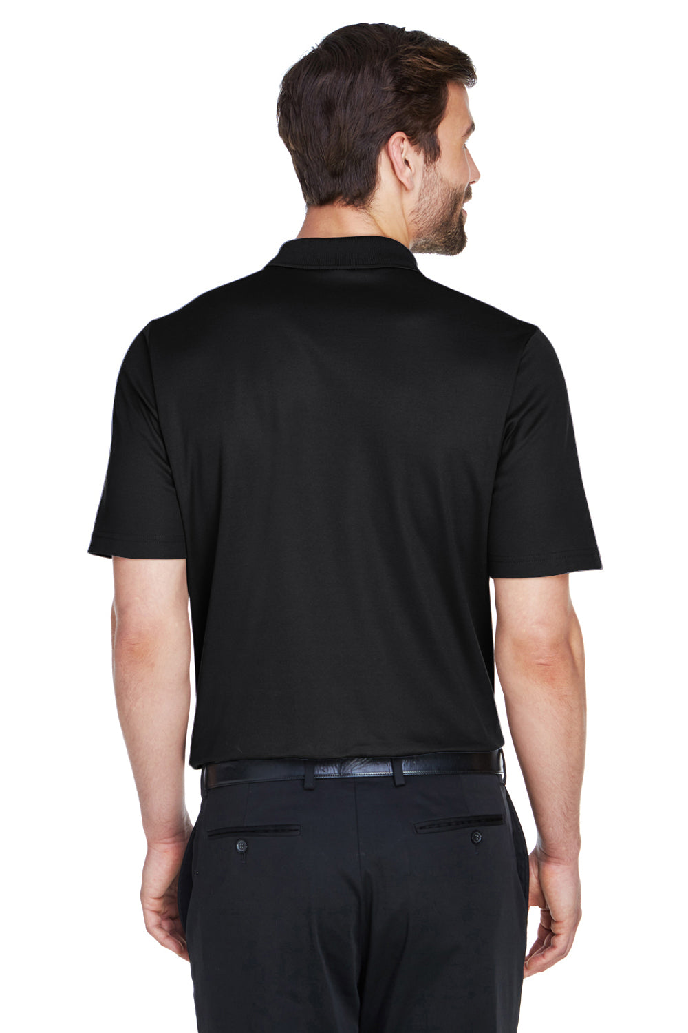 Devon & Jones DG20 Mens CrownLux Performance Moisture Wicking Short Sleeve Polo Shirt Black Back