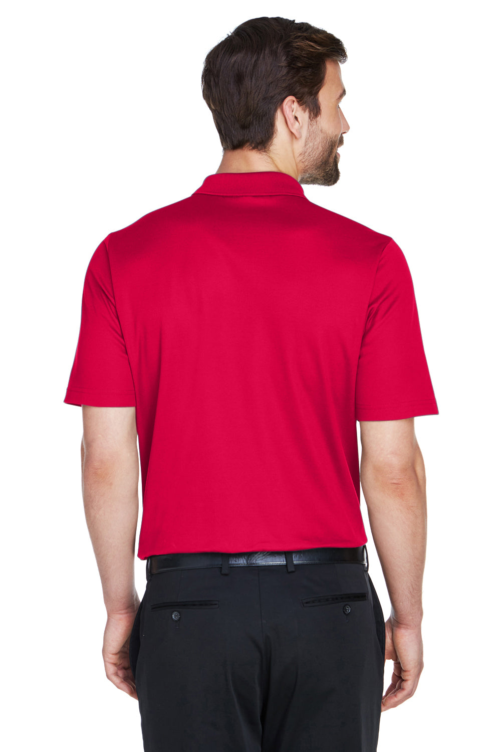 Devon & Jones DG20 Mens CrownLux Performance Moisture Wicking Short Sleeve Polo Shirt Red Back