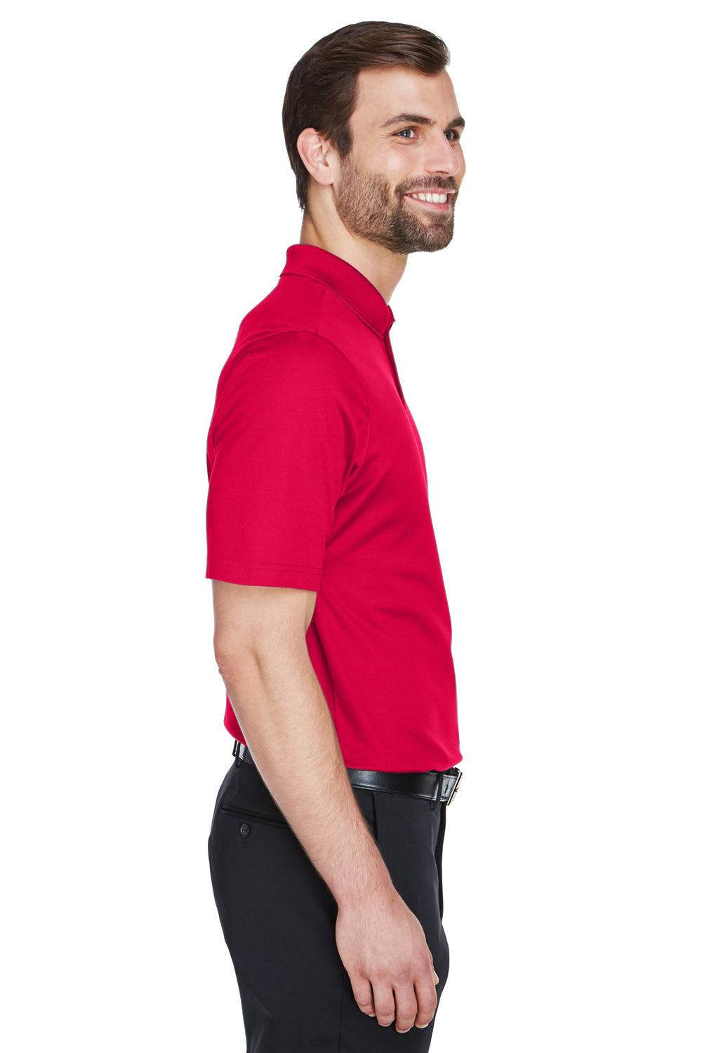 Devon & Jones DG20 Mens CrownLux Performance Moisture Wicking Short Sleeve Polo Shirt Red Side