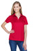 Devon & Jones DG20W Womens CrownLux Performance Moisture Wicking Short Sleeve Polo Shirt Red Front