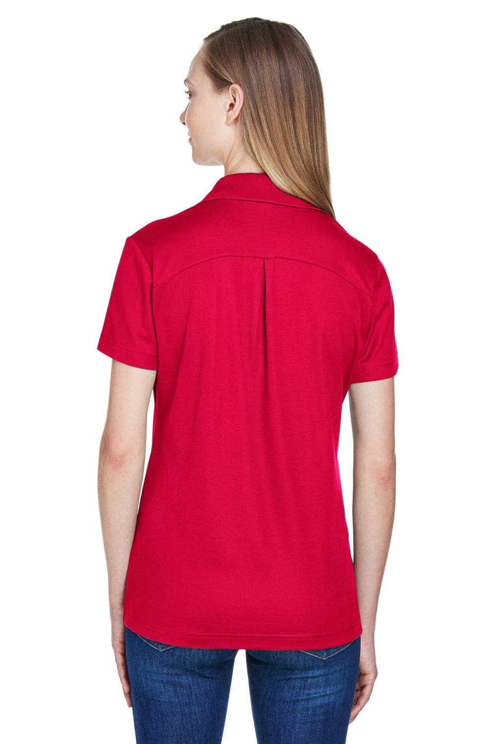 Devon & Jones DG20W Womens CrownLux Performance Moisture Wicking Short Sleeve Polo Shirt Red Back