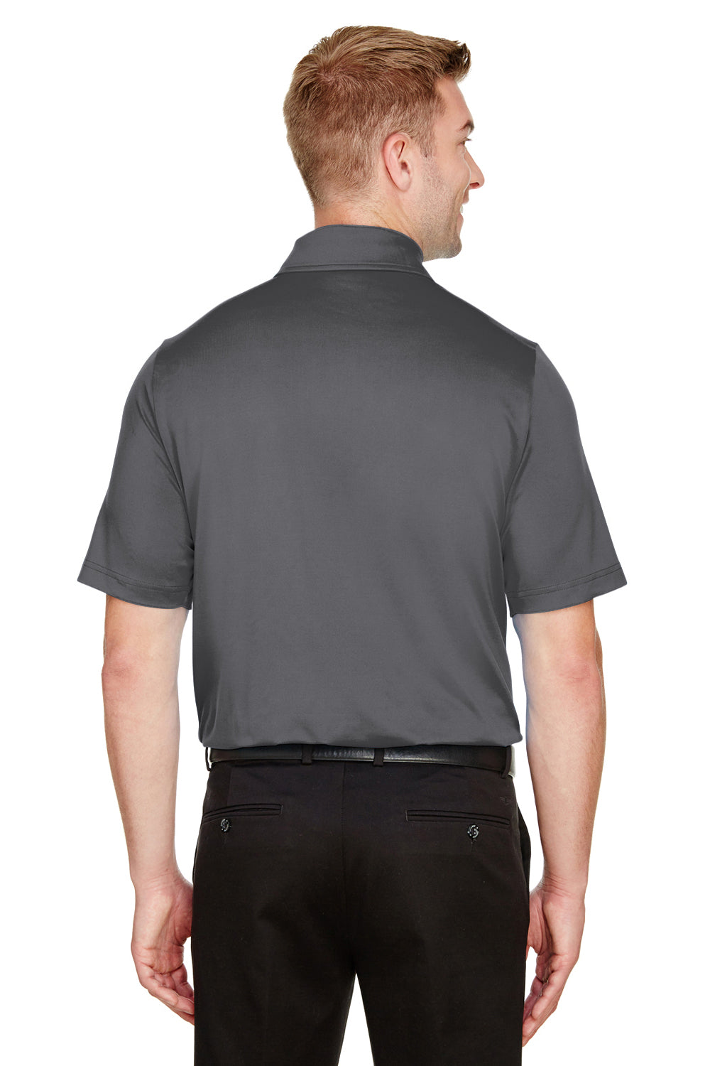 Devon & Jones DG21 Mens CrownLux Range Flex Performance Moisture Wicking Short Sleeve Polo Shirt Graphite Grey Back