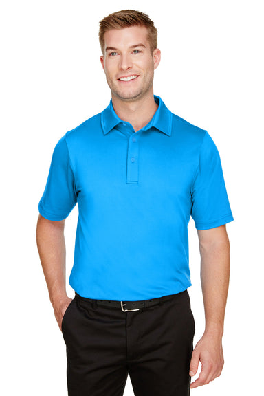 Devon & Jones DG21 Mens CrownLux Range Flex Performance Moisture Wicking Short Sleeve Polo Shirt Ocean Blue Front