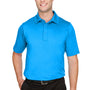 Devon & Jones Mens CrownLux Range Flex Performance Moisture Wicking Short Sleeve Polo Shirt - Ocean Blue