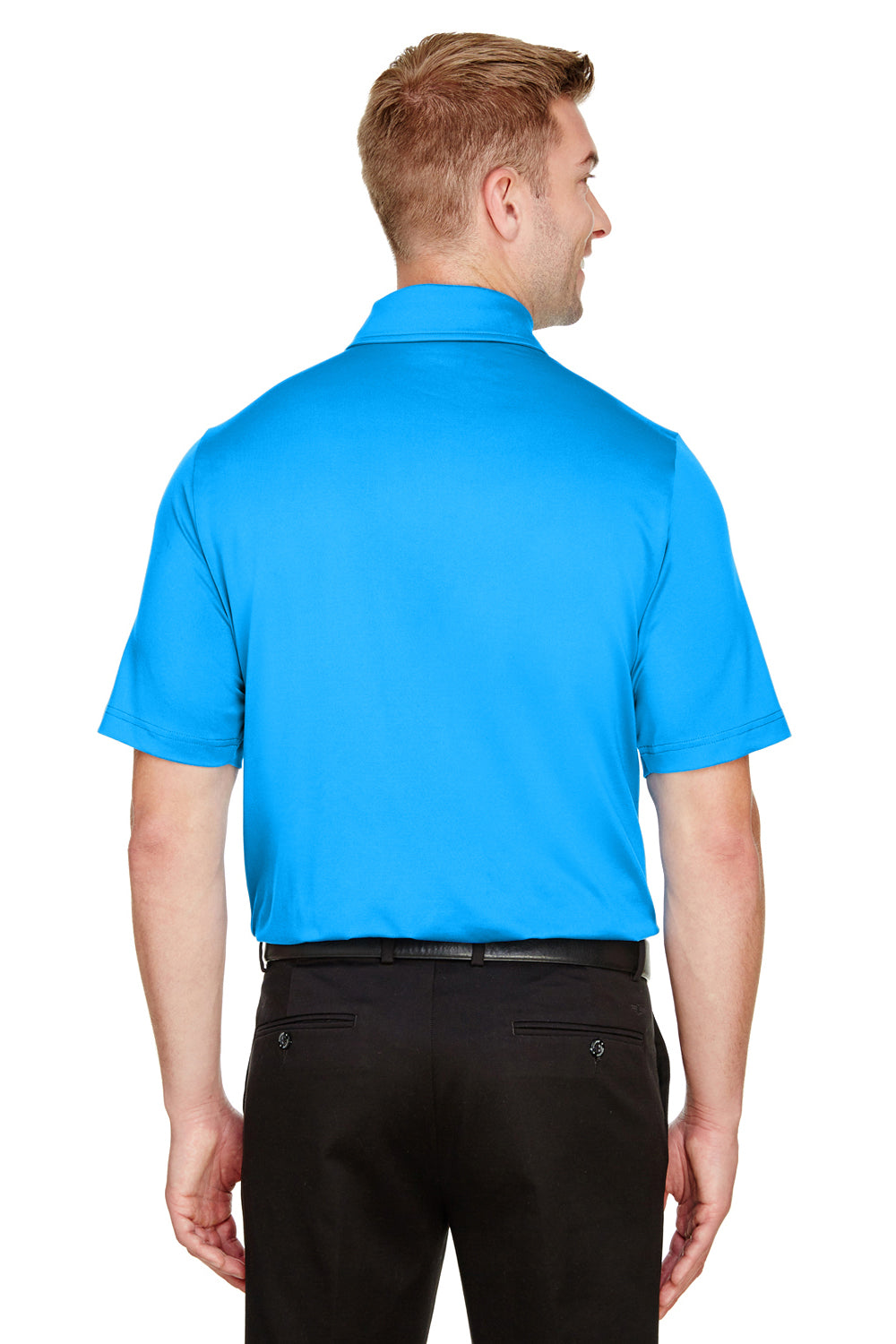 Devon & Jones DG21 Mens CrownLux Range Flex Performance Moisture Wicking Short Sleeve Polo Shirt Ocean Blue Back