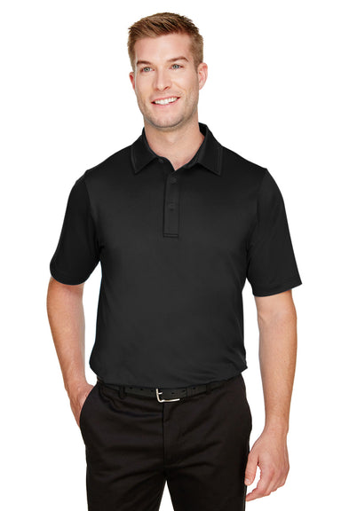 Devon & Jones DG21 Mens CrownLux Range Flex Performance Moisture Wicking Short Sleeve Polo Shirt Black Front