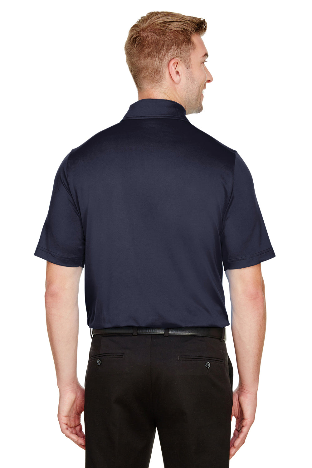 Devon & Jones DG21 Mens CrownLux Range Flex Performance Moisture Wicking Short Sleeve Polo Shirt Navy Blue Back