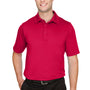 Devon & Jones Mens CrownLux Range Flex Performance Moisture Wicking Short Sleeve Polo Shirt - Red
