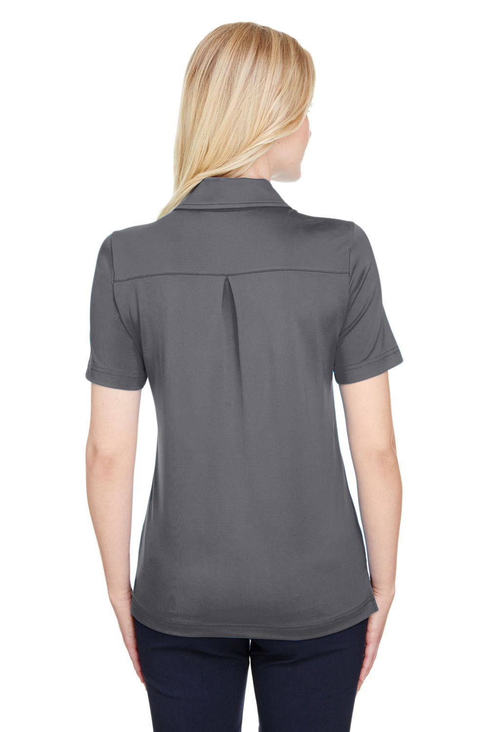 Devon & Jones DG21W Womens CrownLux Range Flex Performance Moisture Wicking Short Sleeve Polo Shirt Graphite Grey Back