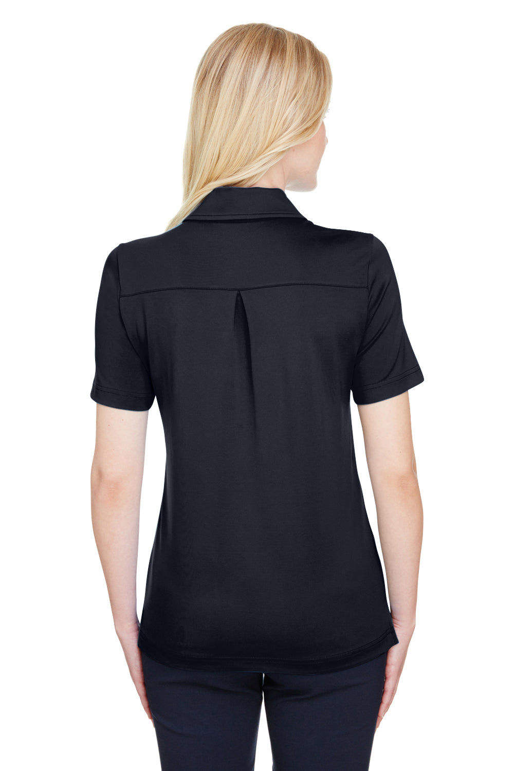 Devon & Jones DG21W Womens CrownLux Range Flex Performance Moisture Wicking Short Sleeve Polo Shirt Black Back