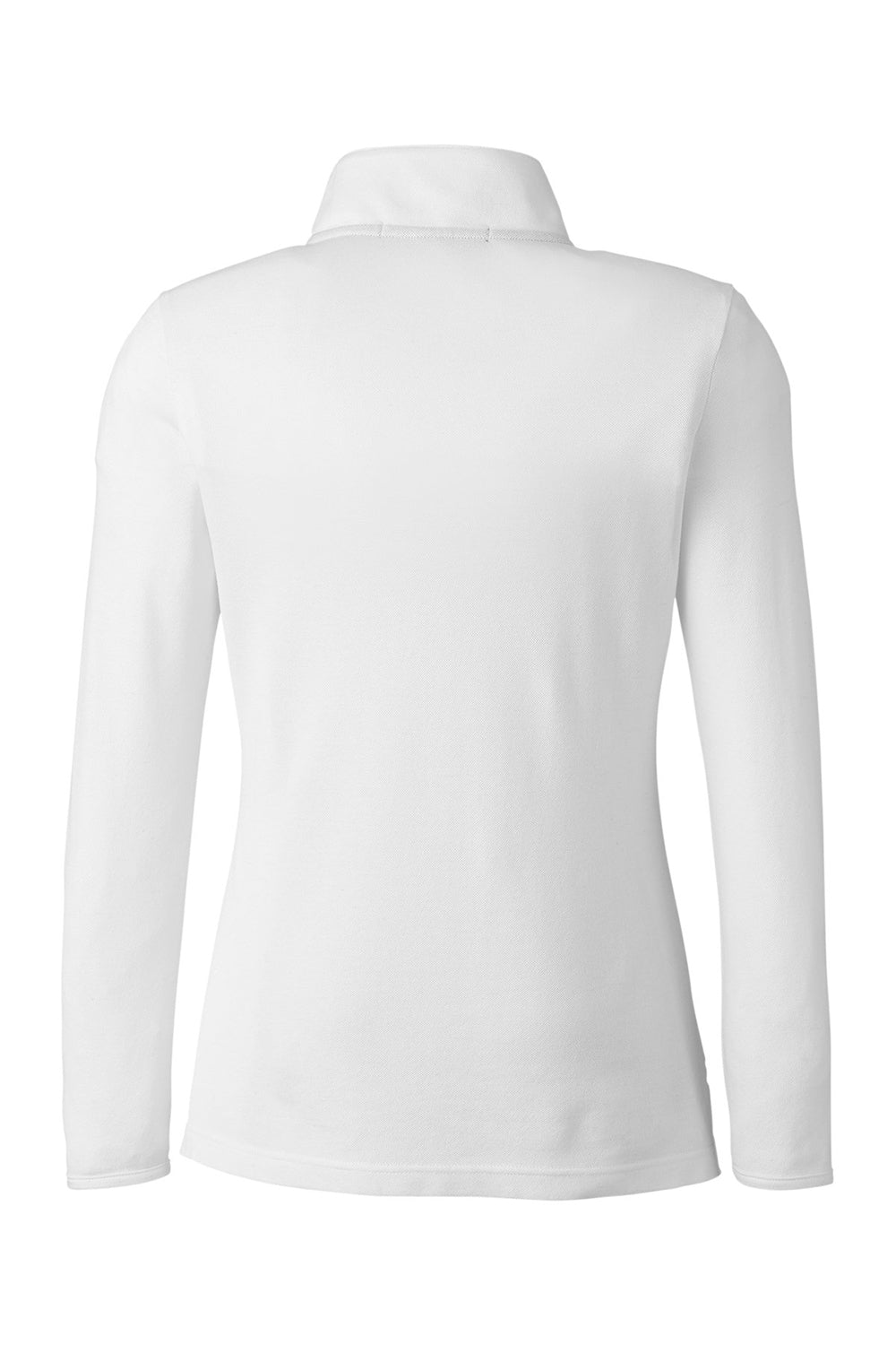 Devon & Jones DG400W Womens New Classics Performance Moisture Wicking 1/4 Zip Sweatshirt White Flat Back