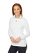 Devon & Jones DG400W Womens New Classics Performance Moisture Wicking 1/4 Zip Sweatshirt White 3Q