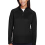 Devon & Jones Womens Compass Stretch Tech Moisture Wicking 1/4 Zip Sweatshirt - Black