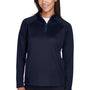 Devon & Jones Womens Compass Stretch Tech Moisture Wicking 1/4 Zip Sweatshirt - Navy Blue