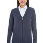 Devon & Jones Womens Manchester Jersey Full Zip Sweater - Navy Blue - Closeout