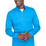 Devon & Jones Mens DryTec20 Performance Moisture Wicking 1/4 Zip Sweatshirt - Ocean Blue