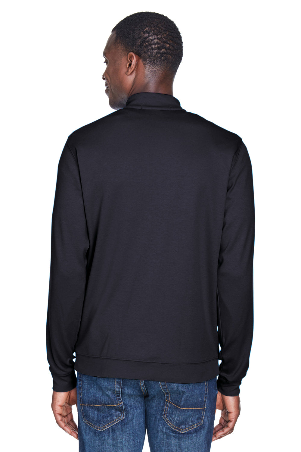 Devon & Jones DG479 Mens DryTec20 Performance Moisture Wicking 1/4 Zip Sweatshirt Black Back