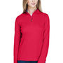 Devon & Jones Womens DryTec20 Performance Moisture Wicking 1/4 Zip Sweatshirt - Red
