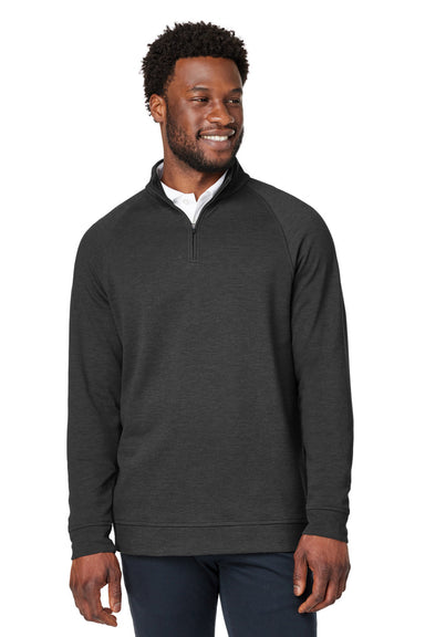Devon & Jones DG481 Mens New Classics Charleston 1/4 Zip Sweatshirt Black Melange Front