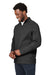 Devon & Jones DG481 Mens New Classics Charleston 1/4 Zip Sweatshirt Black Melange 3Q