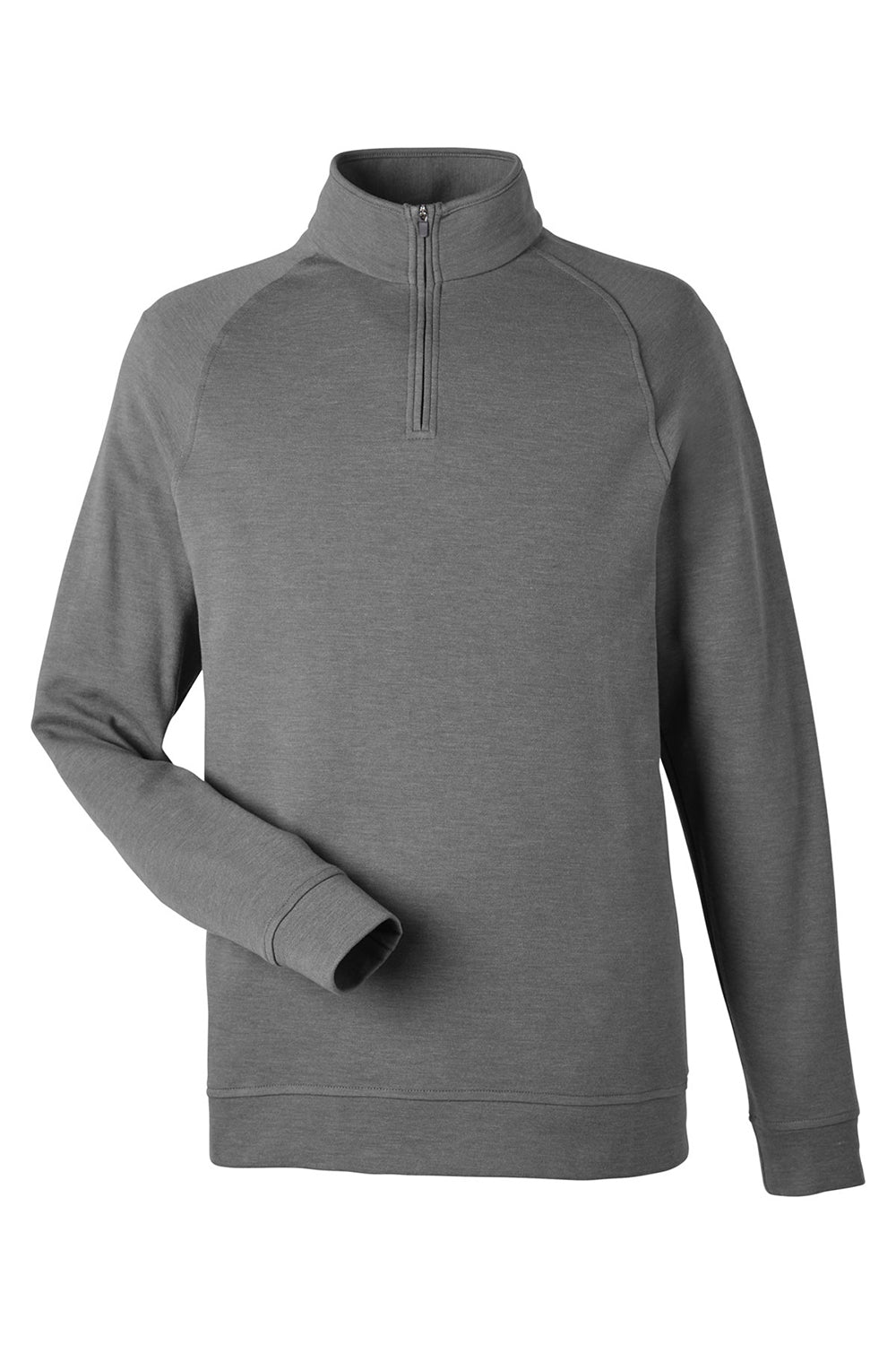 Devon & Jones DG481 Mens New Classics Charleston 1/4 Zip Sweatshirt Graphite Grey Melange Flat Front