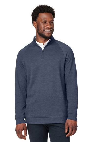 Devon & Jones DG481 Mens New Classics Charleston 1/4 Zip Sweatshirt Navy Blue Melange Front