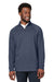 Devon & Jones DG481 Mens New Classics Charleston 1/4 Zip Sweatshirt Navy Blue Melange Front