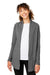Devon & Jones DG481W Womens New Classics Charleston Cardigan Sweater Graphite Grey Melange Front