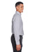 Devon & Jones DG520 Mens Crown Woven Collection Wrinkle Resistant Long Sleeve Button Down Shirt w/ Pocket White/Graphite Grey/Light Graphite Side
