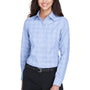 Devon & Jones Womens Crown Woven Collection Wrinkle Resistant Long Sleeve Button Down Shirt - White/Light French Blue