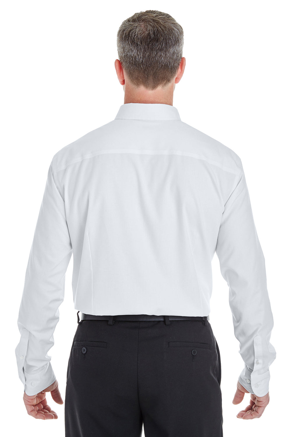 Devon & Jones DG532 Mens Crown Woven Collection Wrinkle Resistant Long Sleeve Button Down Shirt White Back
