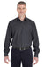 Devon & Jones DG532 Mens Crown Woven Collection Wrinkle Resistant Long Sleeve Button Down Shirt Black Front