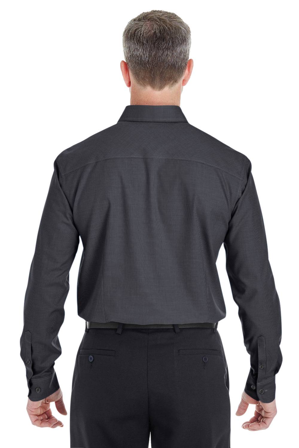 Devon & Jones DG532 Mens Crown Woven Collection Wrinkle Resistant Long Sleeve Button Down Shirt Black Back
