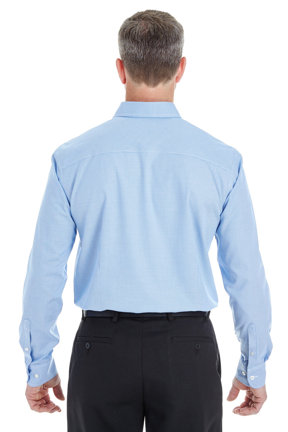 Devon & Jones DG532 Mens Crown Woven Collection Wrinkle Resistant Long Sleeve Button Down Shirt French Blue Back