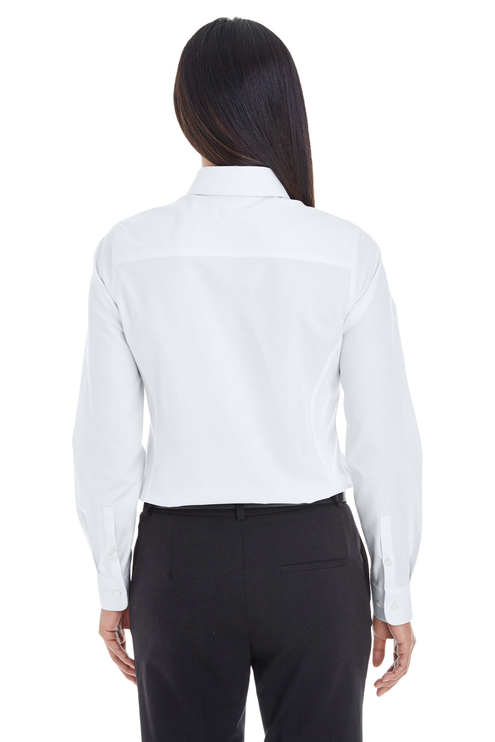 Devon & Jones DG532W Womens Crown Woven Collection Wrinkle Resistant Long Sleeve Button Down Shirt White Back