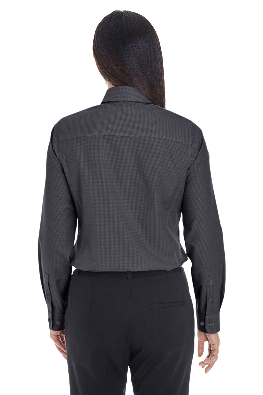 Devon & Jones DG532W Womens Crown Woven Collection Wrinkle Resistant Long Sleeve Button Down Shirt Black Back