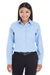 Devon & Jones DG532W Womens Crown Woven Collection Wrinkle Resistant Long Sleeve Button Down Shirt French Blue Front