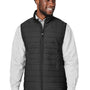 Devon & Jones Mens New Classics Charleston Hybrid Full Zip Vest - Black Melange/Black - NEW
