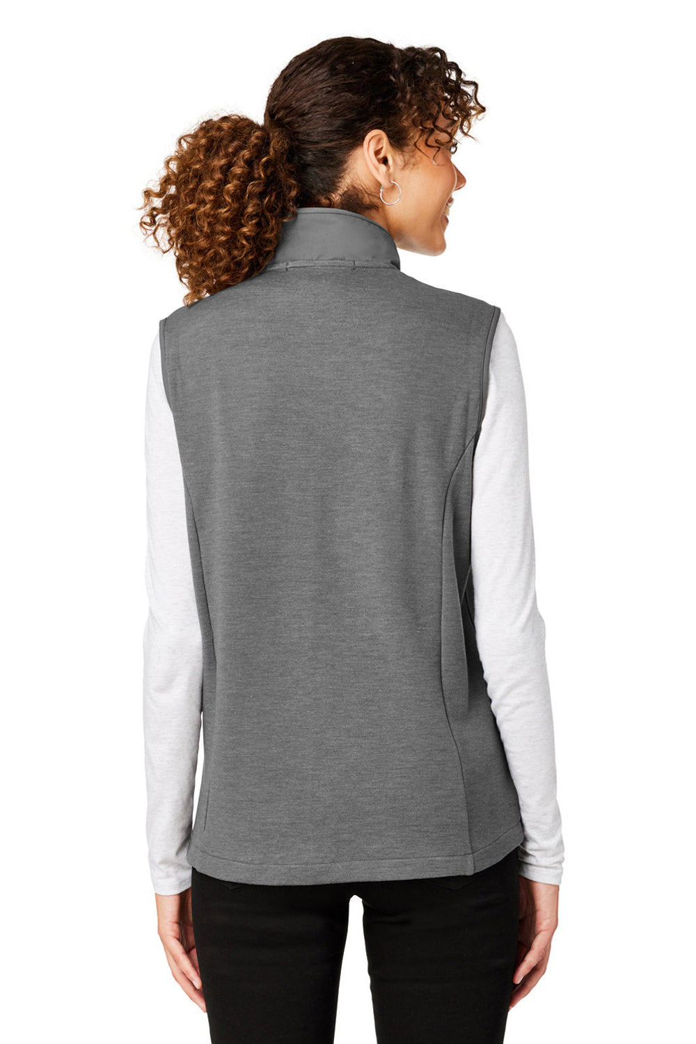Devon & Jones DG706W Womens New Classics Charleston Hybrid Full Zip Vest Graphite Grey Melange Back