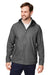 Devon & Jones DG720 Mens New Classics Prescott Full Zip Hooded Rain Jacket Graphite Grey Front