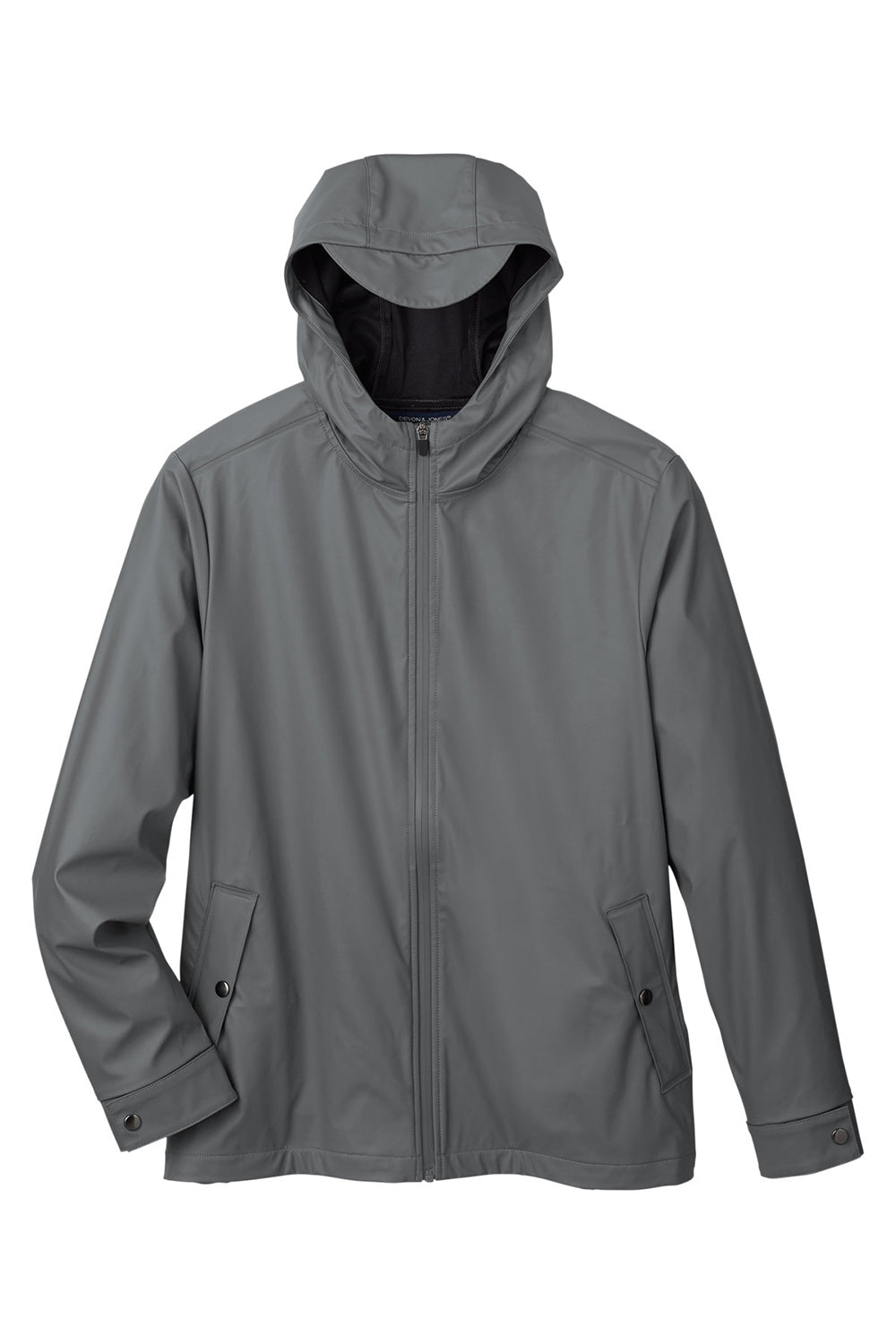Devon & Jones DG720 Mens New Classics Prescott Full Zip Hooded Rain Jacket Graphite Grey Flat Front