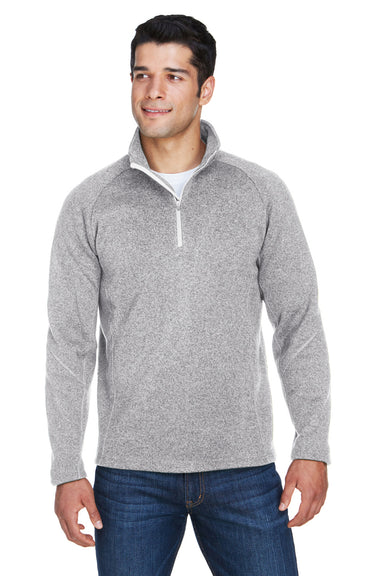 Devon & Jones DG792 Mens Bristol Sweater Fleece 1/4 Zip Sweatshirt Grey Front
