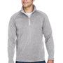 Devon & Jones Mens Bristol Pill Resistant Sweater Fleece 1/4 Zip Sweatshirt - Heather Grey