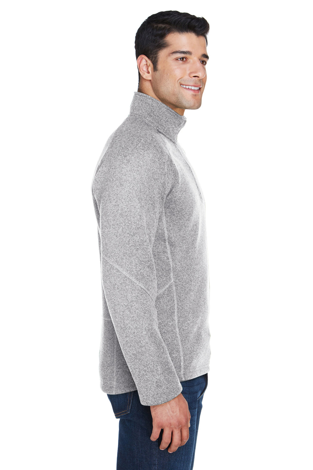 Devon & Jones DG792 Mens Bristol Sweater Fleece 1/4 Zip Sweatshirt Grey Side