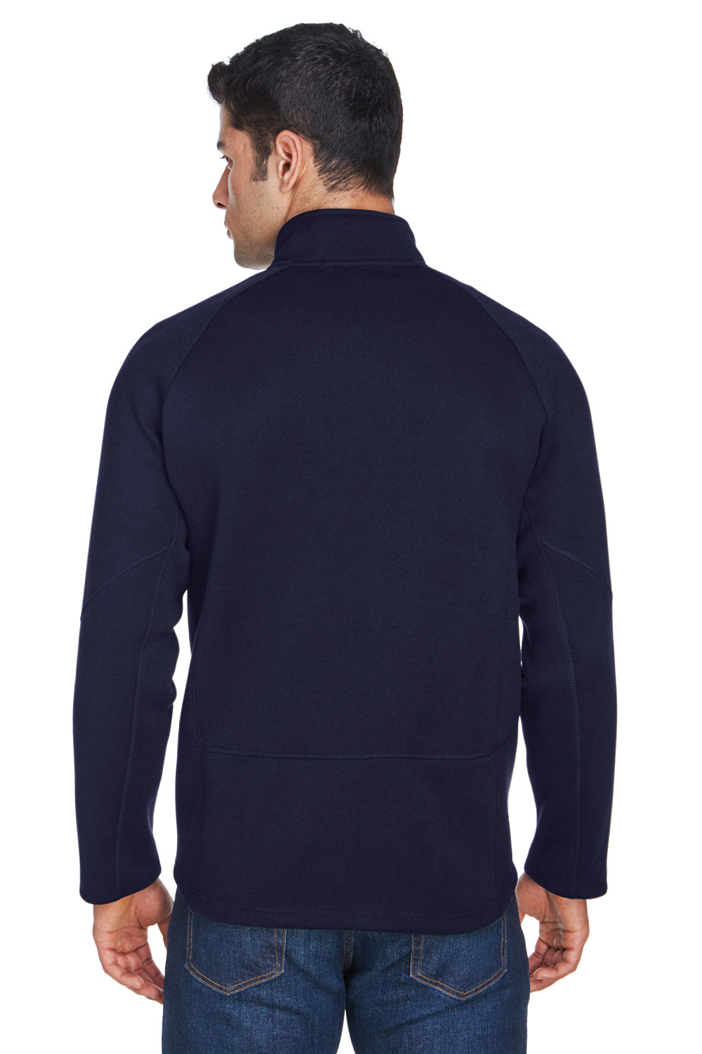 Devon & Jones DG792 Mens Bristol Sweater Fleece 1/4 Zip Sweatshirt Navy Blue Back
