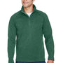 Devon & Jones Mens Bristol Pill Resistant Sweater Fleece 1/4 Zip Sweatshirt - Heather Forest Green
